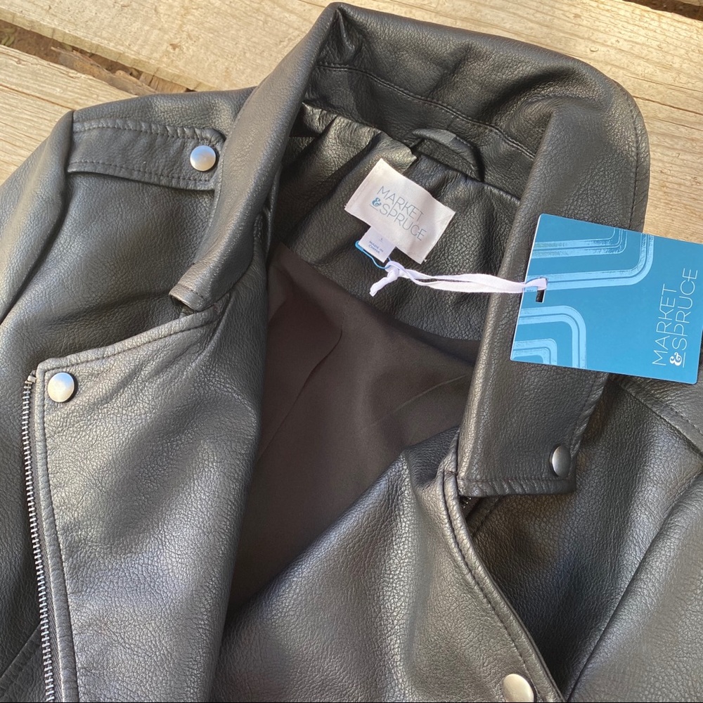 NWT Market & Spruce women moto jacket regular L - Picture 7 of 8